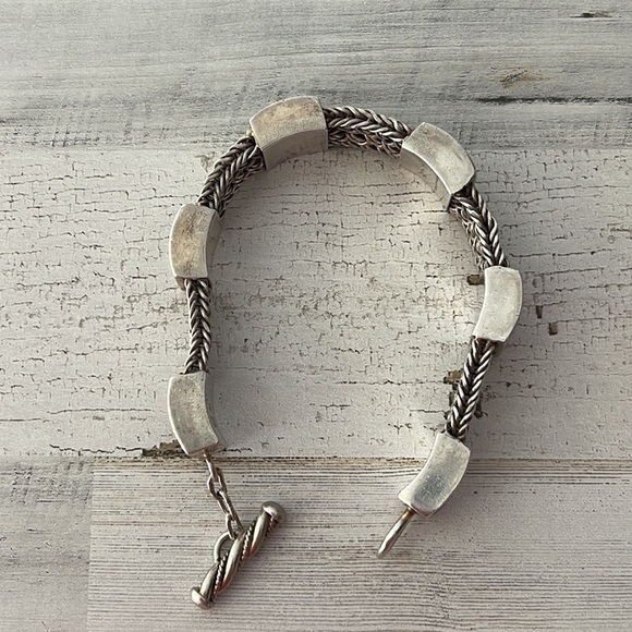 Vintage Lois Hill Woven Silver Station Bracelet. - Picture 9 of 10